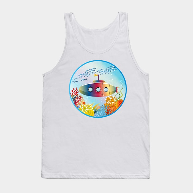 magical colorful submarine under water Tank Top by Kisho